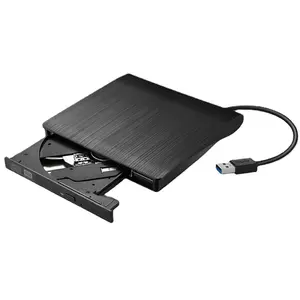 Ultra Slim Portable External CD DVD Drive USB 3.0 Burner, Plug and Play, High-Speed Disc Reader Writer for Laptop PC Desktop, Dual Power Design, Shock-Resistant, No Driver Required.