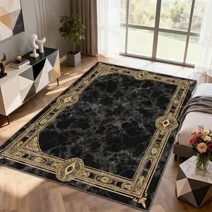 Luxury Vintage Patterned Velvet Carpet, Soft Comfortable Home Decor Rug, Living Room Sofa Mat, Bedroom Bedside Rug, Multi-Scene Use,merry Christmas、let it snow