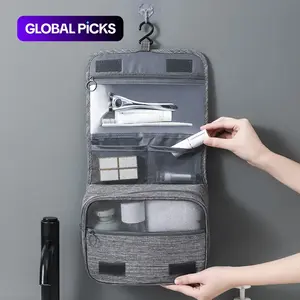 Large Capacity Travel Toiletry Bag, 1 Count Portable Hanging Travel Wash Pouch, Waterproof Cosmetic Zipper Pouch for Home Bathroom Dormitory Office Travel, Multifunctional Toiletry Bag, Toiletries Travel Bag #GLOBAL PICKS