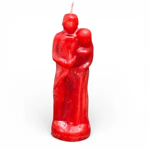 Red Marriage Couple Figure Candle for Love & Attraction – Spiritual Intention Candle for Relationship Rituals, Botanica & Altar Use