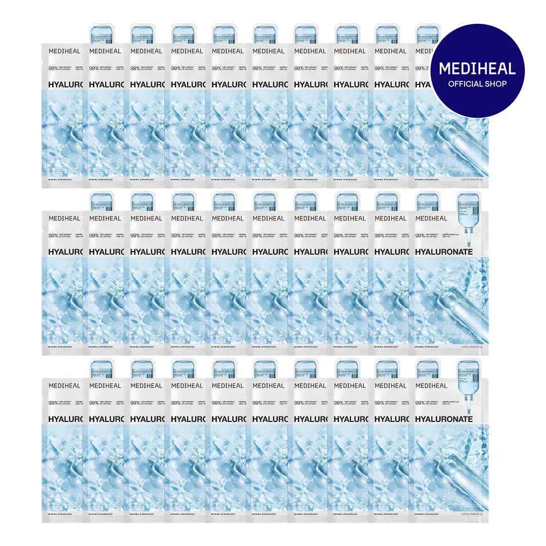 [Mediheal] 30-Day Moisture Barrier Skin Recovery Mask Set | Deep Hydration, Barrier Care & Long-Lasting Moisture | Hyaluronic Acid + Panthenol | Sheet Masks | Korean Skincare
