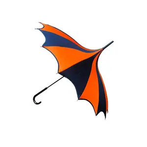 Halloween Batwing Pagoda Umbrella [BLACK/ORANGE STRIPED]