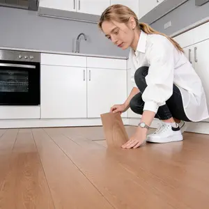 Self-Adhesive Wood Grain Floor Stickers, 55/110 Pieces Set, Vinyl Material, 15cmx45cm, Quick Renovation for Living Room, Bedroom, Kitchen, Bathroom