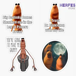 Marcus The Worm Sticker, Robert Vrchat Sticker, Funny Meme Vinyl Decal for Laptop, Water Bottle, Tablet, or Notebook, Cute Emotional Worm Design, Trendy Internet Meme Sticker, Aesthetic Waterproof Decal for Teens and Adults, Perfect Gift for Friends