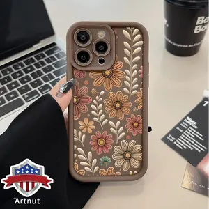 Floral Pattern Case for iPhone 17 16 Pro Max 15 Plus 14 13 12 11  Air XS XR Drop Protection Shockproof Soft Silicone smartphone Cover