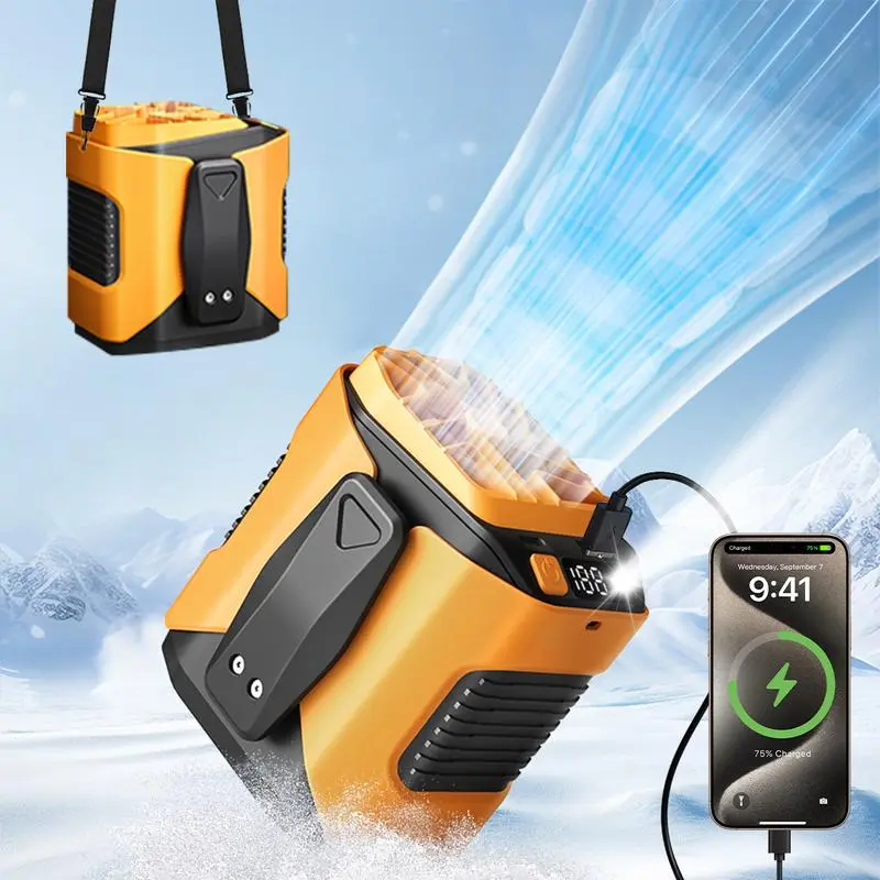 PADOX Personal Portable Waist Clip Fan,Rechargeable 5000mAh Battery Power bank,10Speeds Strong Airflow,LED Light,up to 8H of Working Time,Hands-Free Hanging Neck Fan,Wearable Belt Fan for Camping,Outdoor,Jobsite,Farms,Fishing #SummerWins #DealsForYouDays