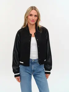 SIX FIFTY-YORK FAUX SHEARLING BOMBER JACKET