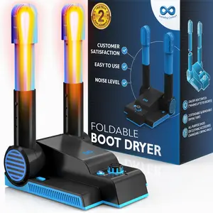 Foldable & Compact Boot Dryer & Boot Warmer with Timer, Fast 2-Hour Drying, Quiet Operation, Heavy-Duty Shoe Dryer, 2-Tube Design Fanless Quiet