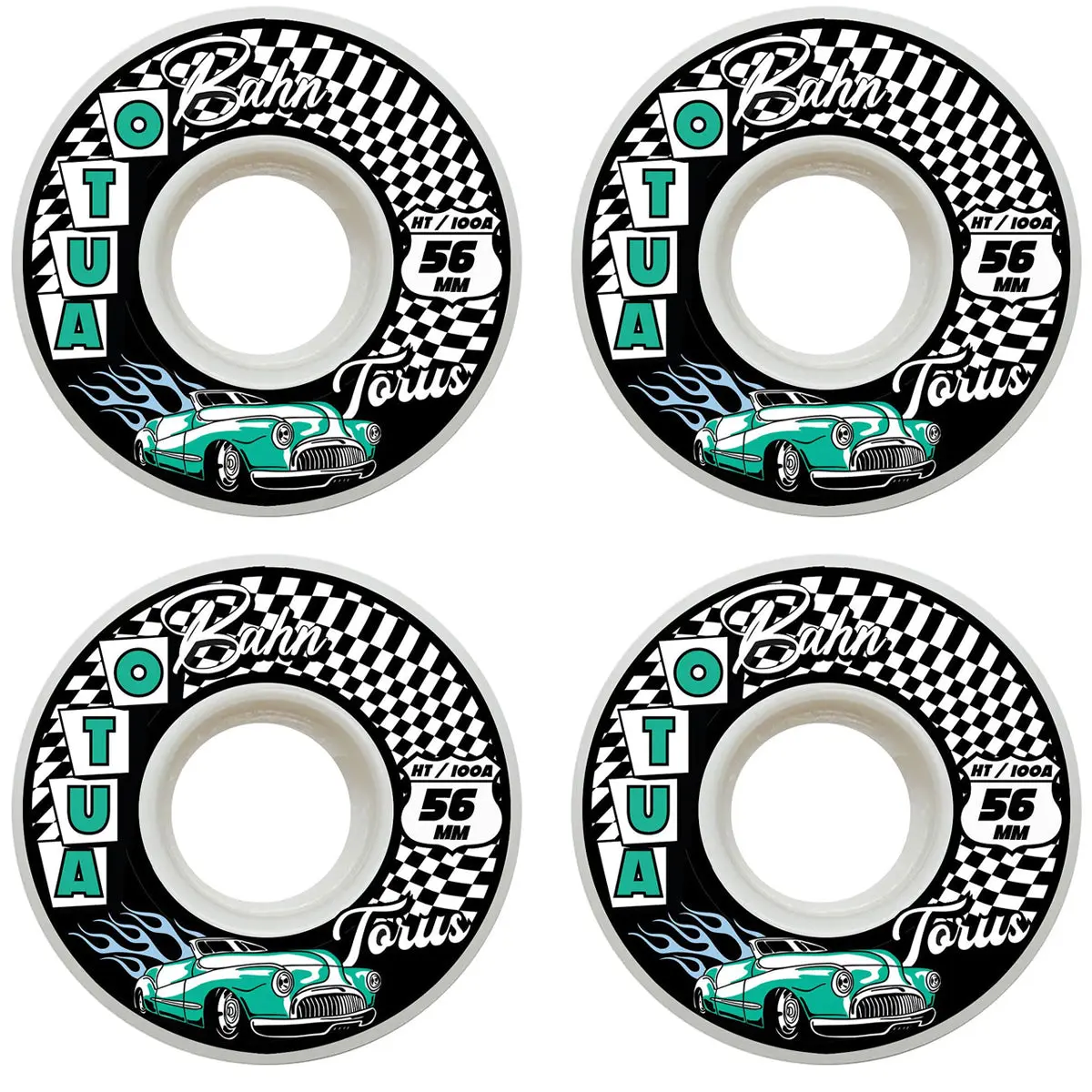 Autobahn Skateboard Wheels 56mm Torus HT Formula 100A White