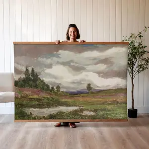 Extra Large Vintage Landscape Canvas Wall Art - Oil Painting on Cotton