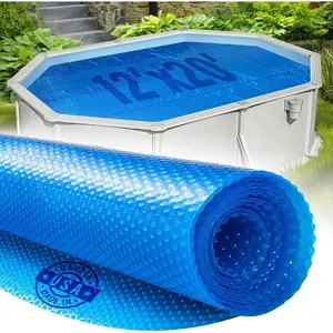 12' x 20' Oval Solar Cover for Inground and Above Ground Pool, 8 Mil - Premium Solar Blanket for Above Ground Pool, Blue - USA