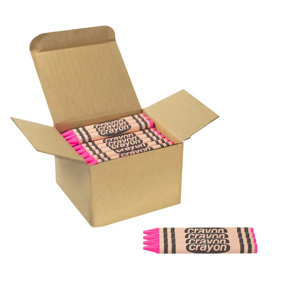 Lucky Art Crayonology 80 Count Single Color Crayons – Pink Bulk Packfor Classrooms, Teachers & Party Favors | Non-Toxic ASTM Certified
