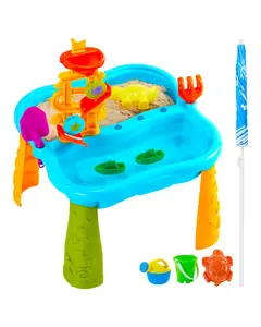 VEVOR Sand and Water Table for Toddlers, Kids Activity Sensory Table, Outdoor Sand Water Playset with 11PCS Toy Accessories & Umbrella, Summer Water Activity Table for 3+ Years Boys Girls, Ideal Gift