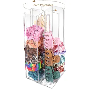 Scrunchie Holder Claw Clip Organizer, Hair Ties Display Stand, 4 Tier Hair Accessories Organizer Storage for Bracelets Bangle Watches (Type-B)