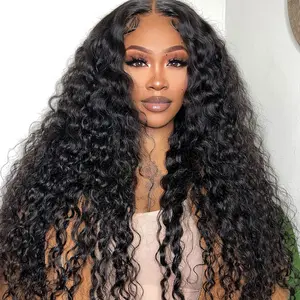 MOREFACE 13*6 Deep Wave Transparent Lace Front Human Hair Wig Kinky Curly Wigs Afro Curly PrePlucked with Baby Hair