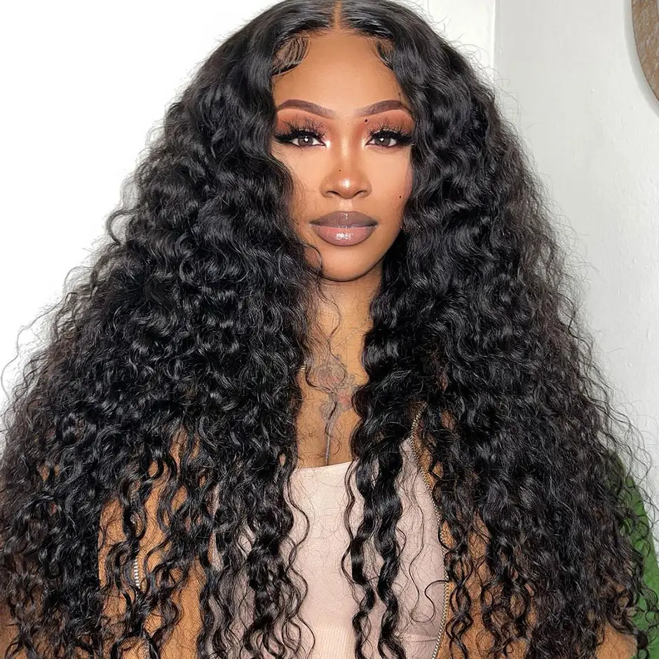 MOREFACE 13*6 Deep Wave Transparent Lace Front Human Hair Wig Kinky Curly Wigs Afro Curly PrePlucked with Baby Hair