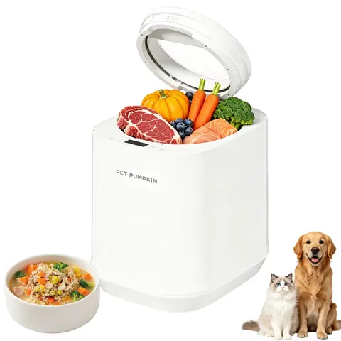 PETPUMPKIN 4L Capacity Auto Pet Food Maker for Dogs & Cats - 1-Touch Steam Cooking, Human-Grade Feeding Supply, 5 Smart Modes, 8 Supported Textures, No Chopping, Meal Prep Ease, Built-In Deodorizing, Self-Cleaning, Dishwasher Safe, Fits 8 lbs of Kibble