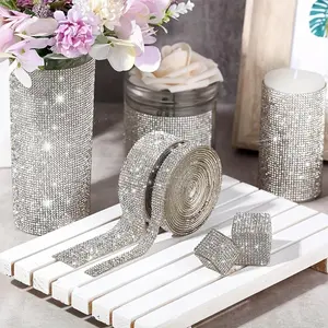 Rhinestone Decorative Tape, 1 Count Self Adhesive Rhinestone Tape, DIY Glitter Stone Sticker for Wedding Party Decoration, Home Crafts Accessories, Rhinestone Embellished