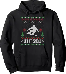 Ugly Christmas Sweater Snowboard Ugly Sweater Snowboarding Pullover Hoodie