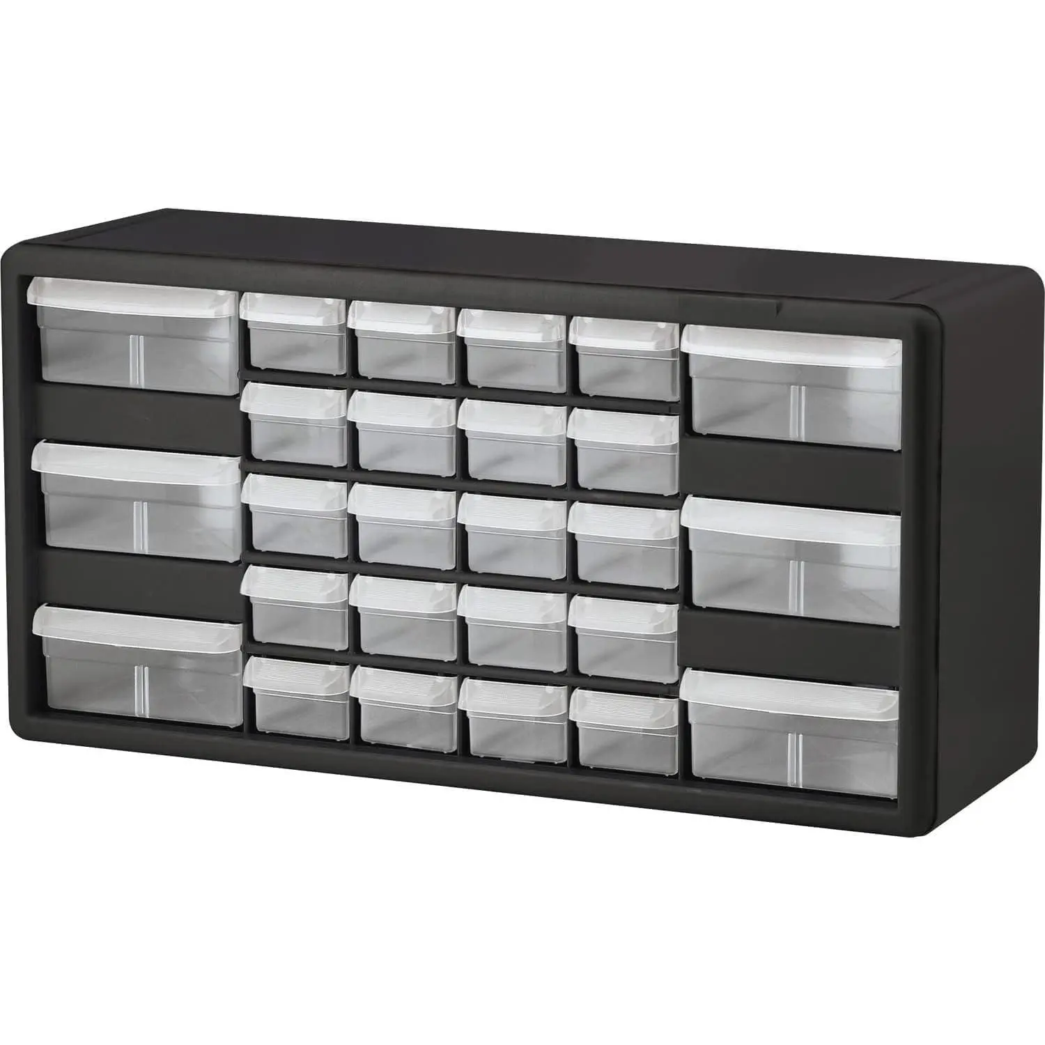 Sturdy Heavy-Duty 26-Drawer Wall Mount Tool Cabinet for Drawers Organization, Craft Organizer, 20" W x 6" D x 10" H Black 10126
