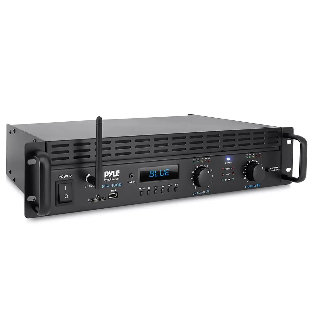 2000W Bluetooth Power Amplifier | 2-Channel Bridgeable Rack-Mount Pro Audio Amp with LCD Display, Bluetooth 5.0 Wireless Streaming, XLR/TRS Inputs, SpeakON Outputs, Cooling Fan & LED Indicators  - DJ PA Stereo Sound System