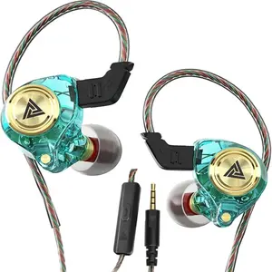 QKZ AK3 Portable Wired In-Ear Earphone, Headphones with Mic, HiFi Subwoofer Noise Cancelling Wired Earphones for Game Sport, Headphone for Gym Sports Game, Audio Earbud, Gaming Headset, Boyfriend Gift, Gaming Headsets