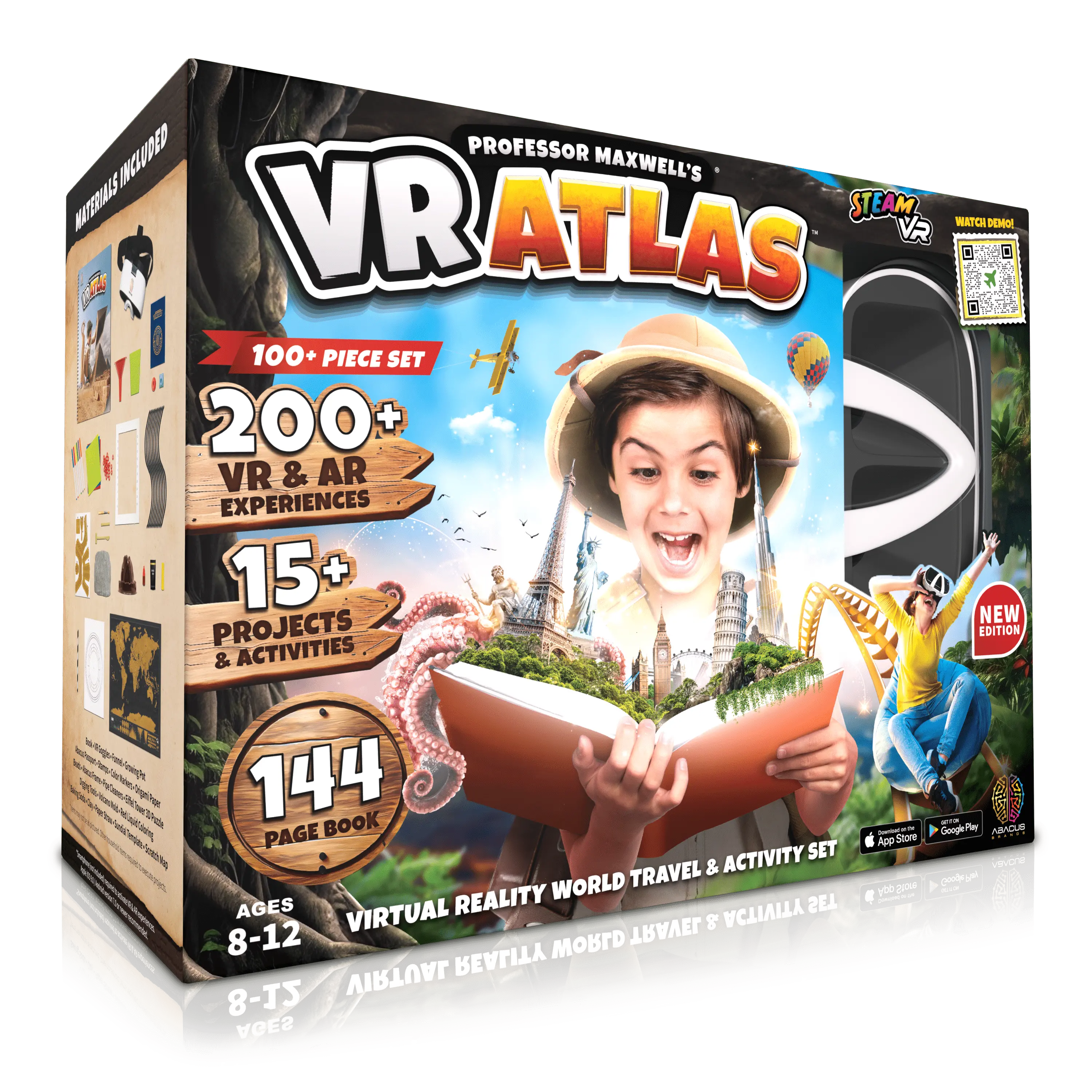 Professor Maxwell's Virtual Reality Toy Series Kit for kids, Interactive AR & VR Learning Toy | Educational Game Set with VR Goggles, Perfect Birthday Gift