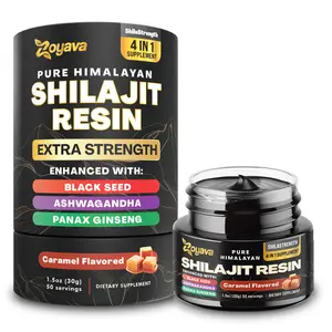 Zoyava Shilajit Resin: Pure Himalayan All-in-One Supplement with Extra Strength Ingredients - Caramel Flavored