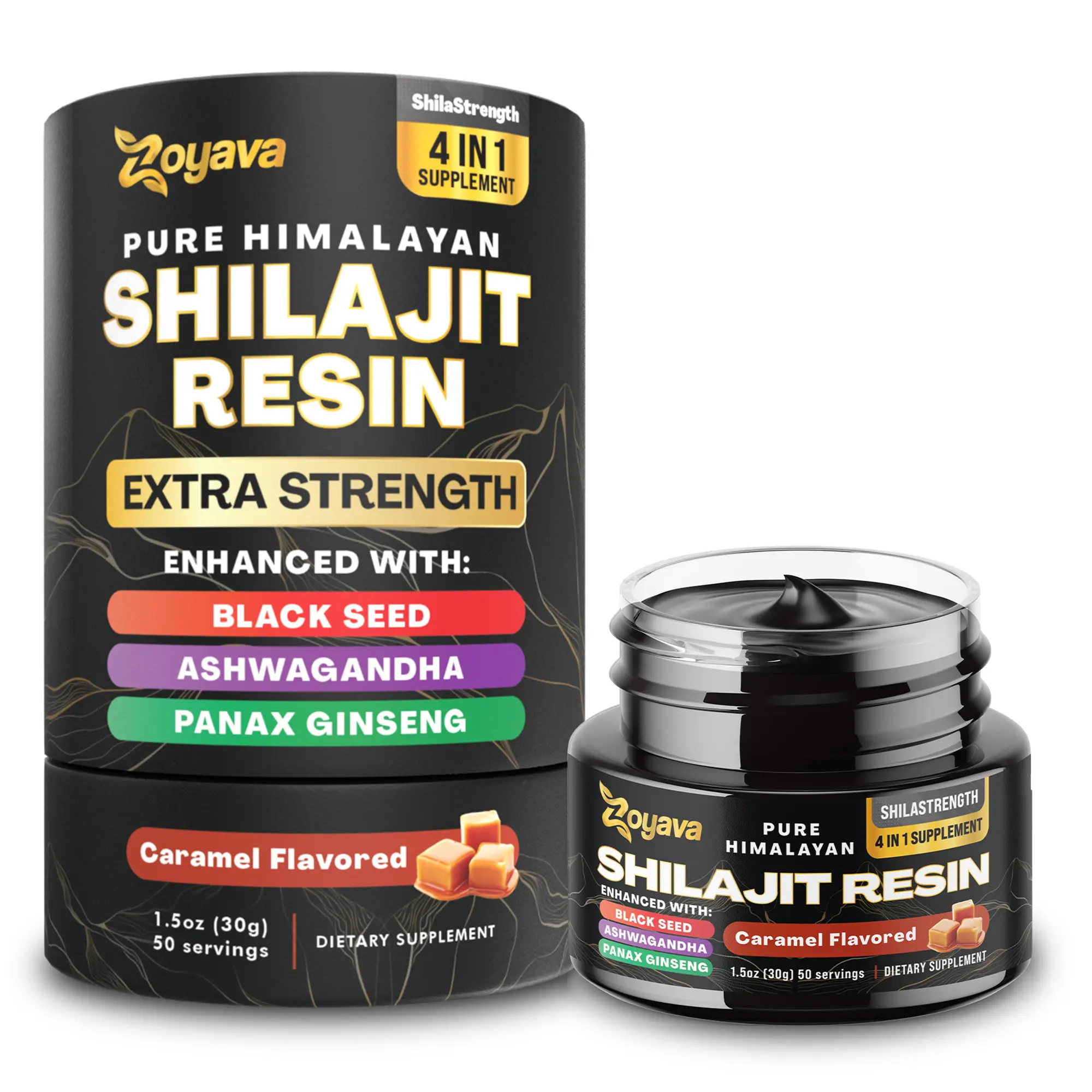 Zoyava Shilajit Resin: Pure Himalayan All-in-One Supplement with Extra Strength...