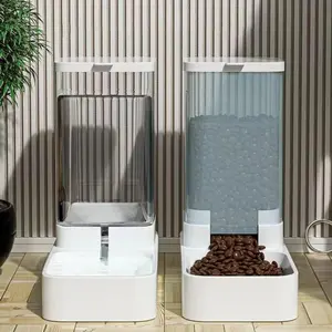 2025 New In-Stock Automatic Dog Feeder/Water Dispenser, Plastic Gravity Dog Food And Water Dispenser Set