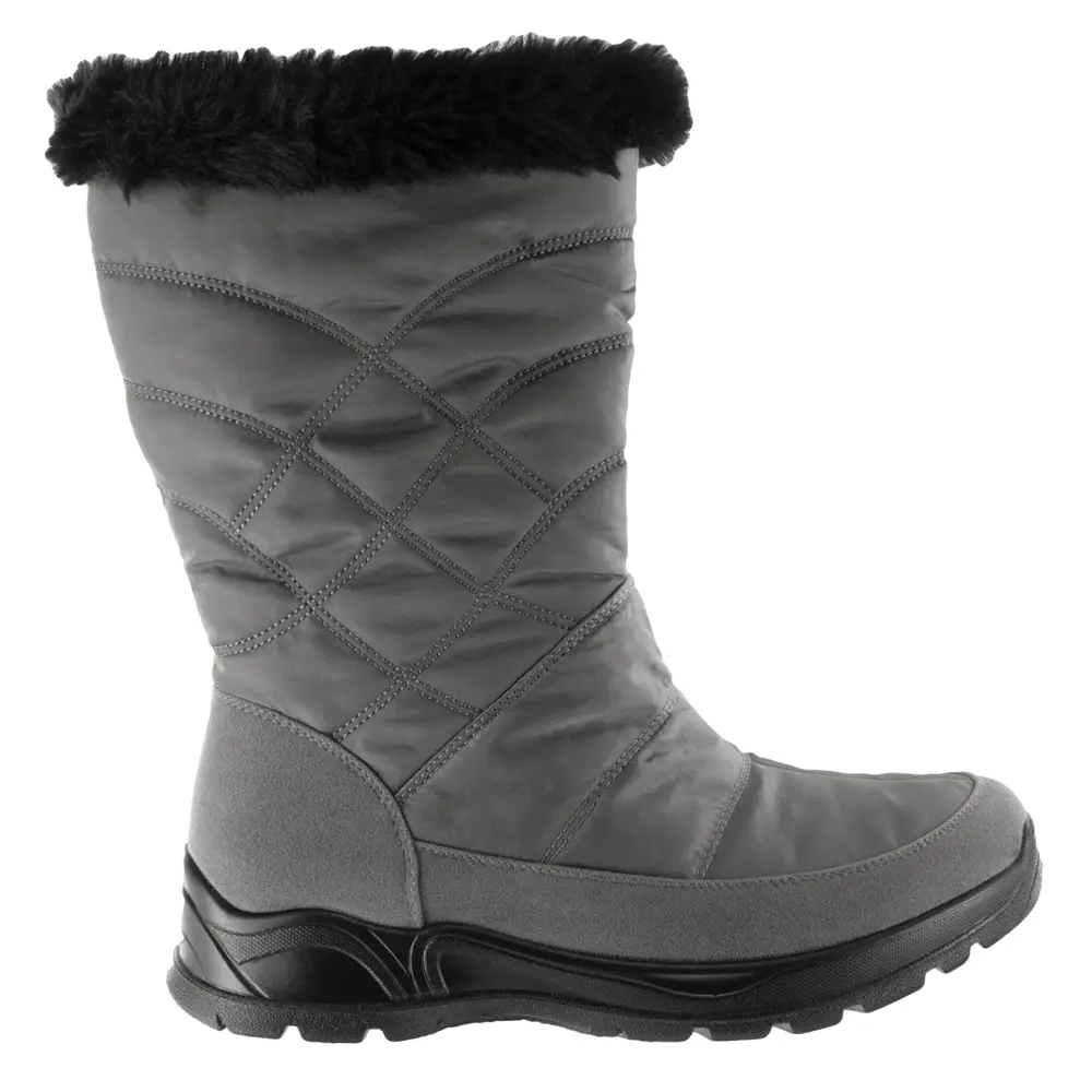 Easy Street Womens Cuddle Zippered Snow Casual Boots Mid Calf - Grey