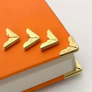 20 gold metal book corner protective covers, luxurious and elegant book corner protective covers, suitable for student books, office materials, etc