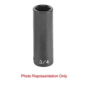 212 MAIN Grey Pneumatic 2042D High Torque Impact Tool - 0.5 in. Drive, 1.31 in. Deep, Chrome-Moly Steel Thick-Walled Construction