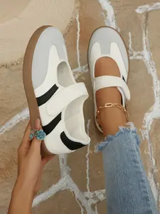 2026 New American Retro Trainer Shoes, Velcro No Laces, Soft Sole Anti-Slip Breathable, Casual Patchwork PU Leather, Student Essential