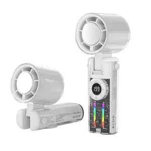 2026 World Cup Tailgate Fan: Ice-Cool 13000RPM, 199 Adjustable Speeds, 4-Color RGB Lights, 3H Battery, Clear Turbo Mechanics Multifunctional Cooling Fan Handheld Fan