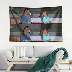 BoJack Horseman Sitcom Tapestry - 60x40 Inch Vibrant Wall Hanging Art for Bedroom, Living Room, or Dorm Decor 100%25 Polyester, Soft & Durable Variant Home Goods Home Textile Party Decoration