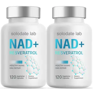 NAD+ 1000mg with Resveratrol – 2 Pack (120 Caps/Bottle), Advanced NAD Supplement