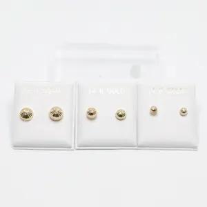 14K Gold Stud Ball Dainty Earrings - Elegant and Durable Design