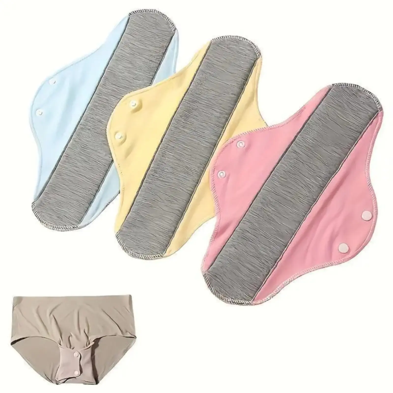 Women's Washable Liners in a Solid Pattern, Reusable and Waterproof Travel Size Multi Pack for Adults - 4pcs, Pads, Absorbent, Incontinence Liners, Panty Liners, Liner Pad