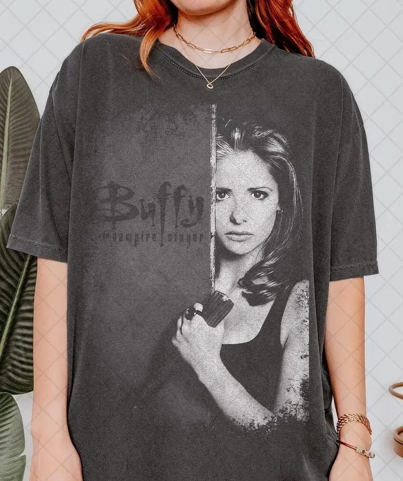 Comfort Colors Buffy The Vampire Slayer Vintage T-Shirt, Horor Movie Tee, Sunnydale Razorback Shirt, Gift For Woman and Man Unisex T-Shirt
