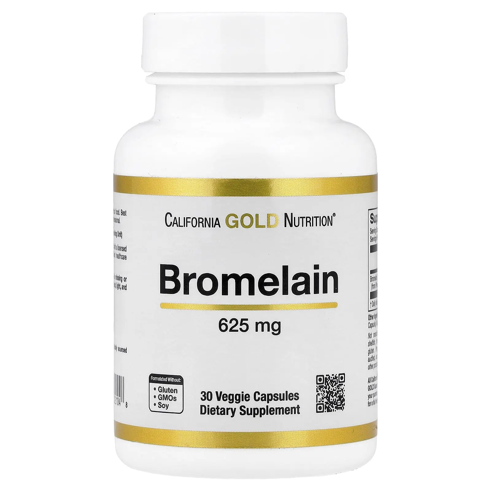 California Gold Nutrition Bromelain, 625 mg, 30 Veggie Capsules