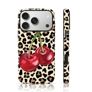 Leopard Cherry Design Aesthetic Phone Case Drop Proof,phone Case Suitable for Iphone 11/12/13/14/15/16/17 Pro Promax Plus Air,for Girls