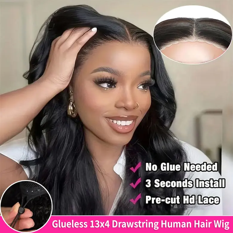 [New Glueless] 13x4 Body Wave-Drawstring Wig