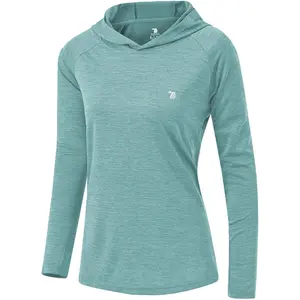 Womens UPF 50+ Sun Protection Hoodie Shirt Long Sleeve Fishing Hiking Outdoor UV Shirt Lightweight