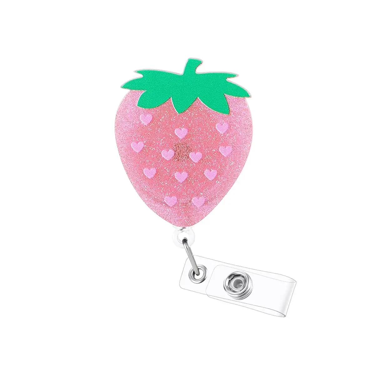 Single Pack Strawberry Nurse ID Badge Reel with Retractable Clip, Perfect for Teachers, Doctors, and Nurses, Ideal Office Accessories, Id Card Holder, Medical Badge Holder