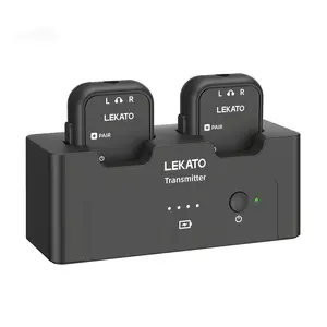 LEKATO Wireless in Ear Monitor System MS-40 for Stage, Upgraded 2.4G Stereo IEM System Low Latency with Transmitter Beltpack Receiver Auto-Pairing, in-Ear Monitoring 2000mAh Battery Capacity for Church,Band,Singer