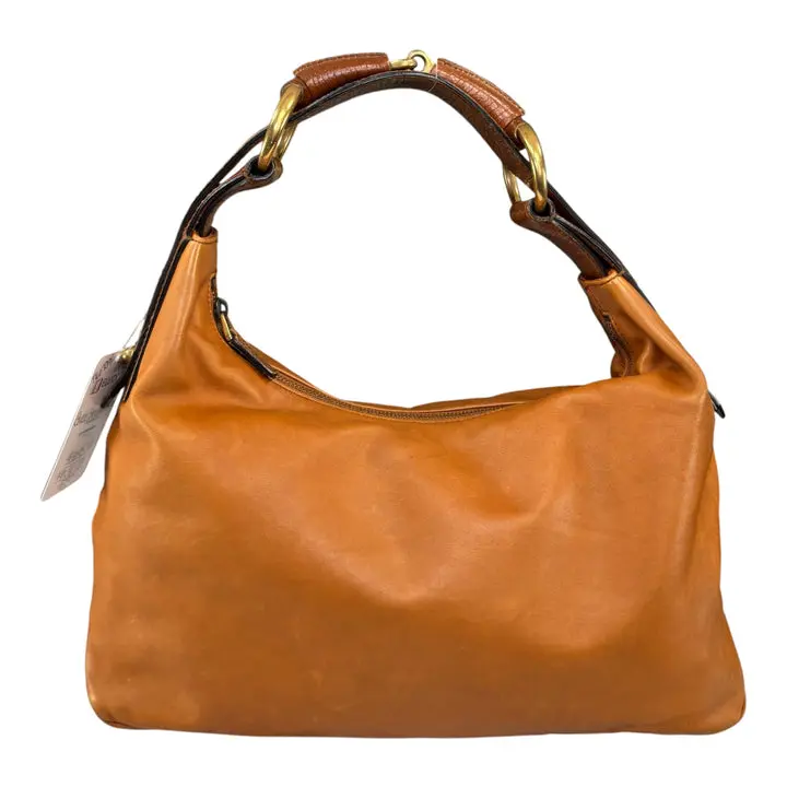 Pre-owned GUCCI Leather Shoulder Bags Y2K Horsebit GHW Congac Shoulder Hobo Purse