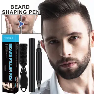 Veronni Men's Beard Shaping Tool, Dual-Head Beard Pen with Brush, Long-Lasting Hold, Natural Look, Easy to Use, Professional Results