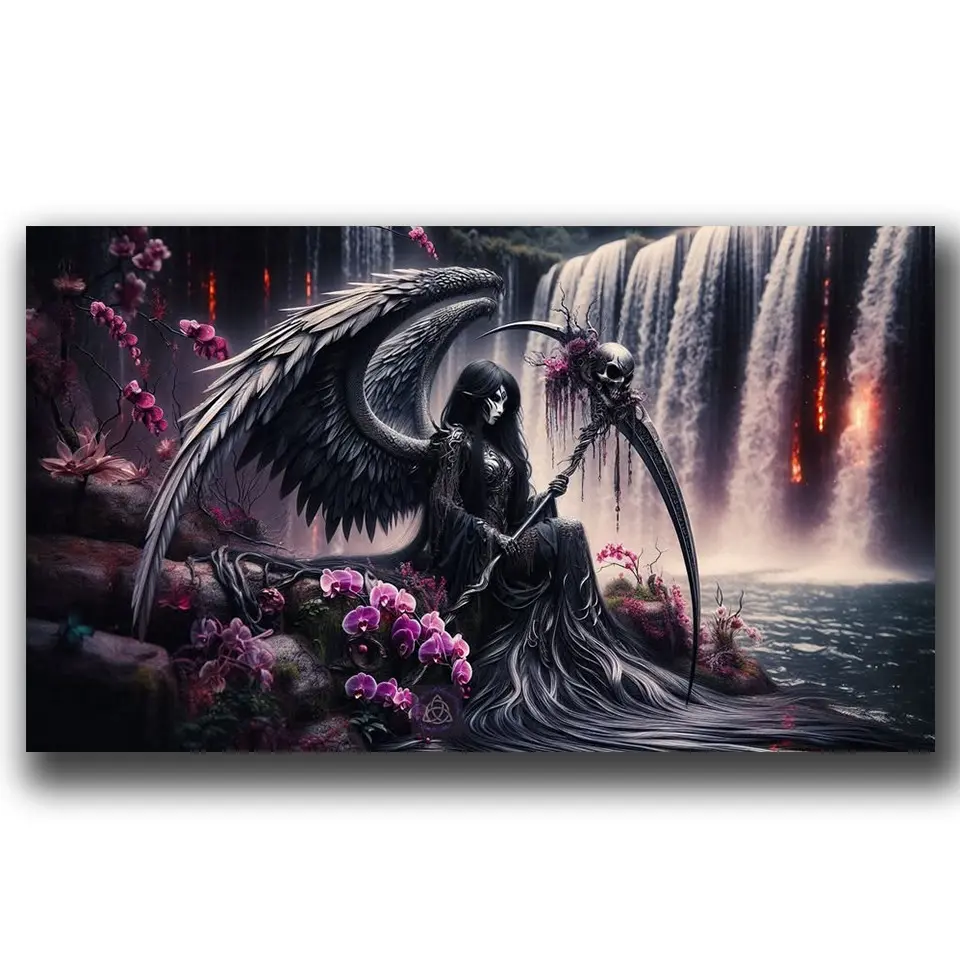 Gothic Angel Large Size Diamond Painting Kits for Adults, DIY Diamond Art Paintings Kit for Beginners, 5D Full Drill Gem Art Crafts, Diamond Art Tools