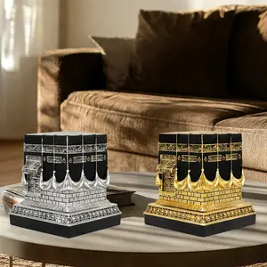 2 Pieces Mecca Dome Model Ornaments ( Gold/silver Style), Carved Details, Gold Leaf Craftsmanship, Imitation Crystal Decor, Home Decor, Living Room Decoration, Home Decor Statue